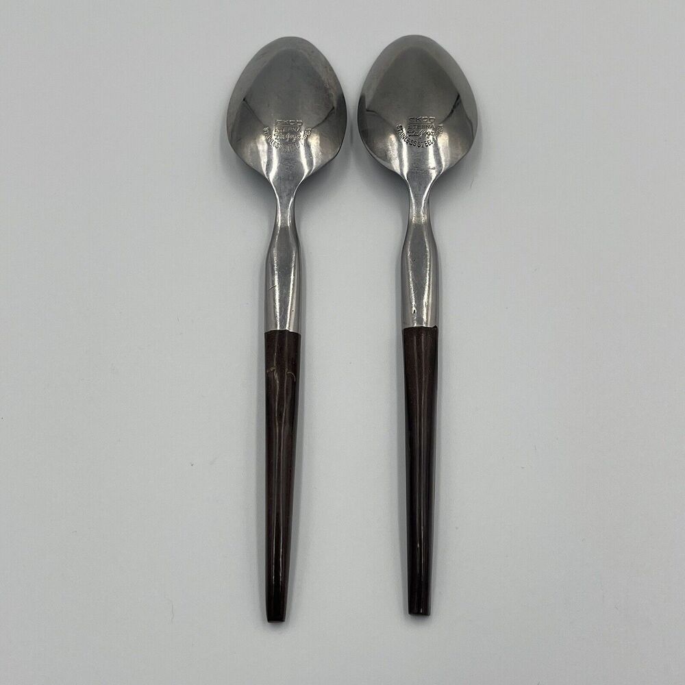2 QTY Teaspoons EKCO Eterna La Joya MCM Japan Stainless Danish Replacement 6.5in - Picture 3 of 5